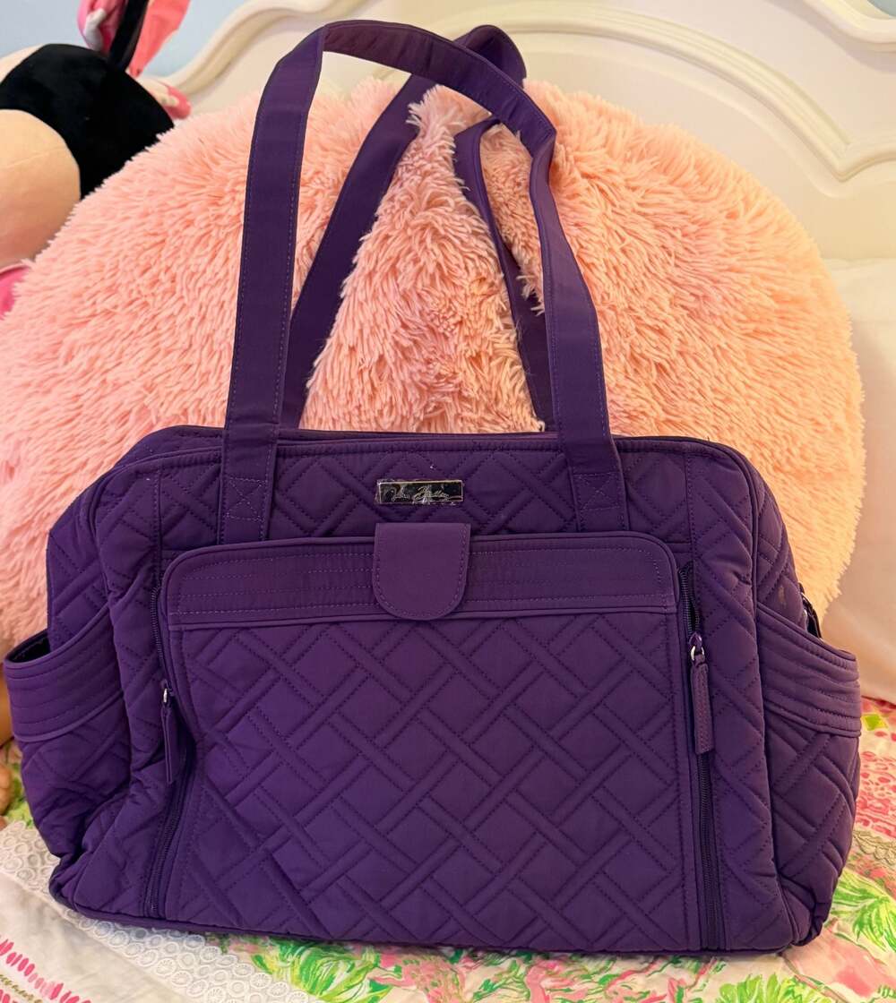 Vera Bradley Purple Quilted Microfiber Baby Bag Diaper Bag
